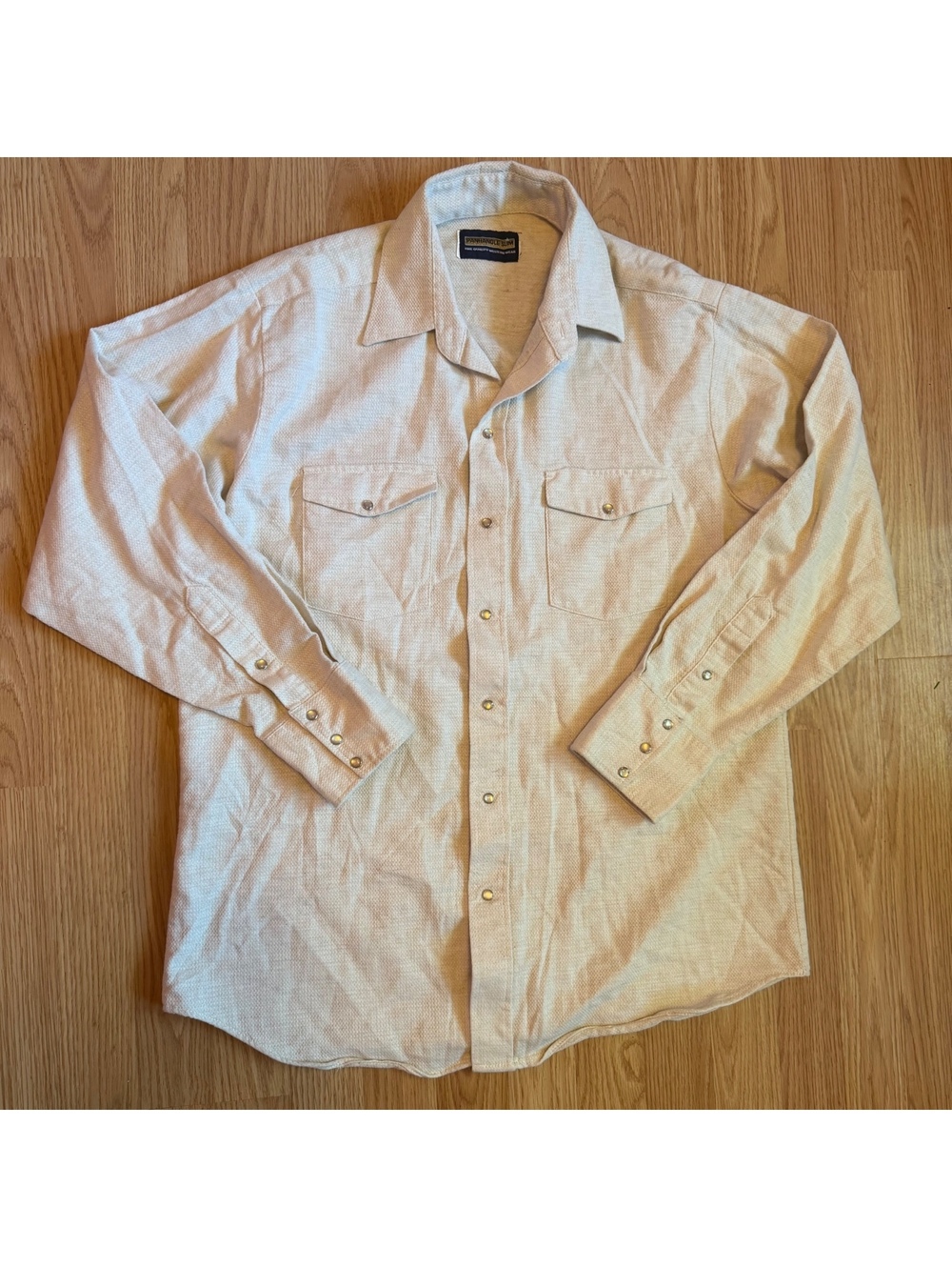 Panhandle Slim Pearl Snap Tan Color Textured size XL